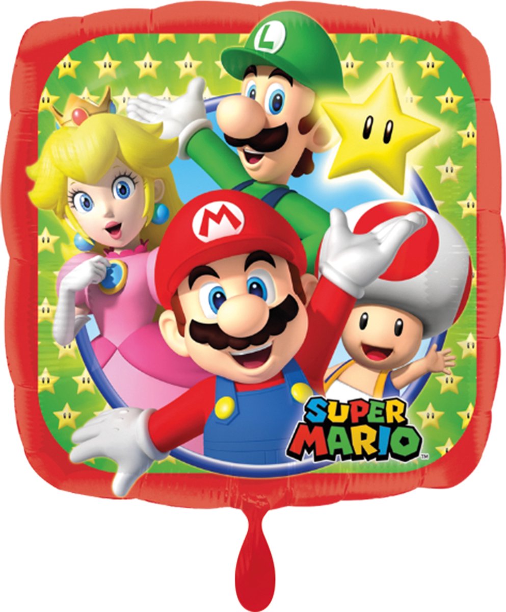 Amscan - Nintendo - Super Mario - Folie ballon - Helium ballon - 43Cm - Leeg - 1 Stuks.