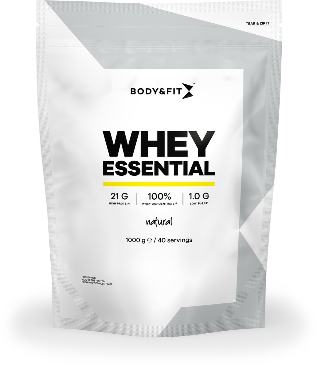 Goedkoopste Body & Fit Whey Essential - Eiwitpoeder - Proteine Poeder - 100 Whey Eiwitconcentraat - Whey Protein - Eiwitshakes - Zonder Smaak - 1000 gram (40 shakes