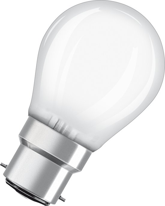 Osram filament LED kogellamp B22d 4.8W 470lm 2700K Mat Dimbaar P45