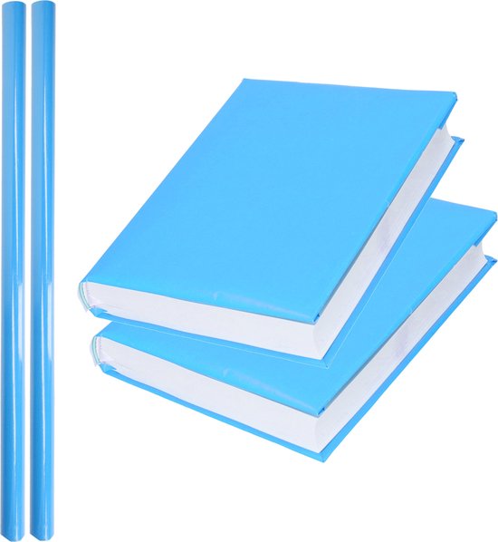 5x Rollen Kaftpapier schoolboeken blauw 2 meter bol.com