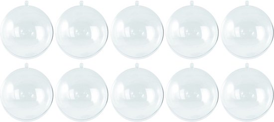 50x Transparante hobby/DIY kerstballen 10 cm - Knutselen - Kerstballen maken hobby materiaal/basis materialen