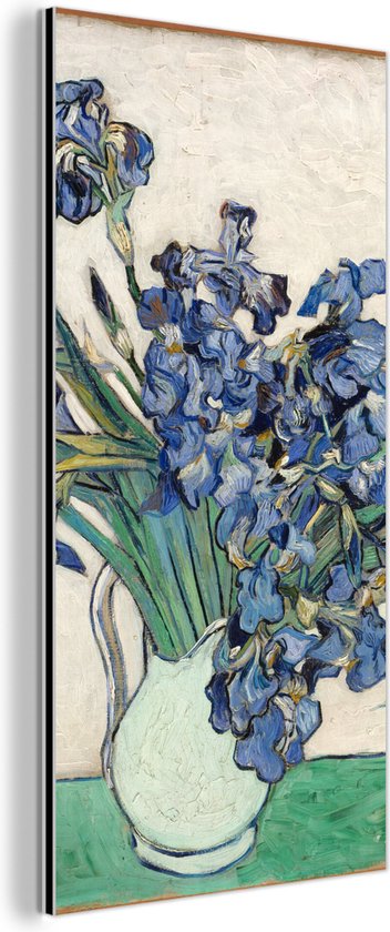 Décoration murale Métal - Peinture Aluminium Industriel - Nature morte d'iris - Vincent van Gogh - 20x40 cm - Dibond - Photo sur aluminium - Décoration murale industrielle - Pour le salon/chambre