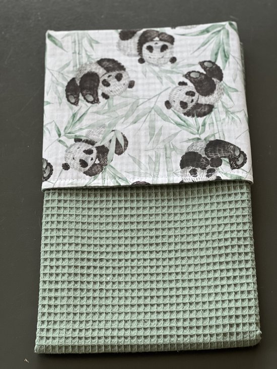 baby deken kinderwagen deken wieg deken oud groen panda 60 x 90 cm