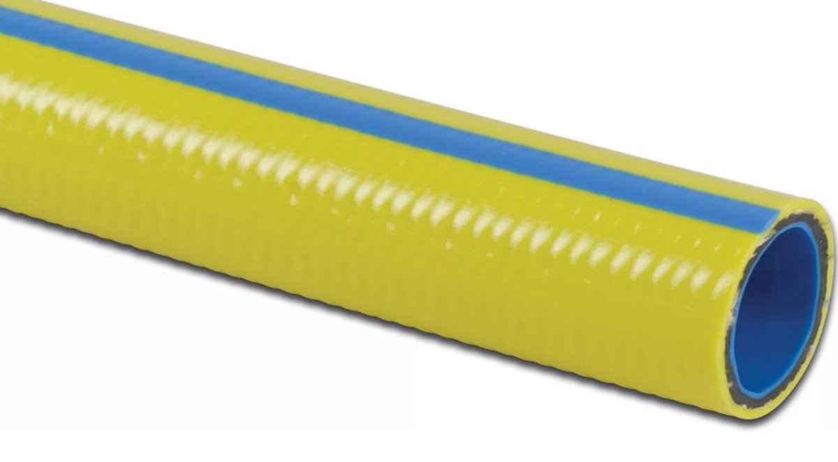 Torsino slang PVC 30 mm 6 bar geel-blauw 50 m type Plus Anti Torsion System