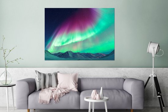 Fraai aurores boréales Aluminium 120x80 cm - Tirage photo sur Aluminium (décoration murale en métal)
