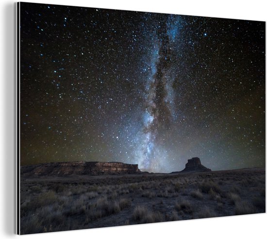 Het Melkwegstelsel boven het Nationaal park Chaco in New Mexico Aluminium 30x20 cm - Foto print op Aluminium (metaal wanddecoratie)