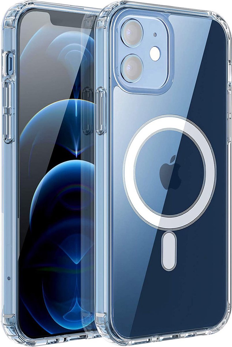 Man & Wood iPhone 12 Mini beschermhoesje met Magsave - Military grade transparant case - Magsave hoesje iPhone 12 Mini