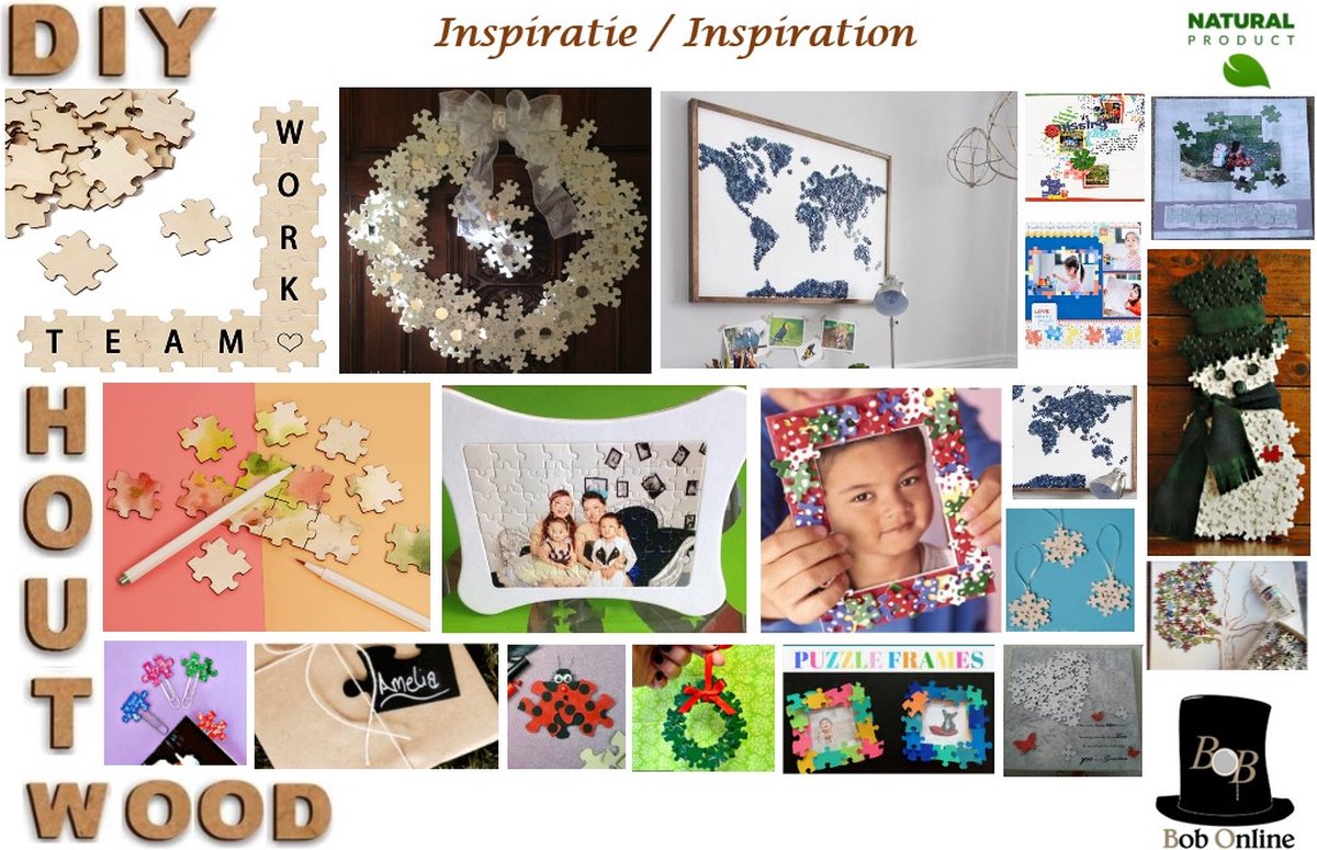 Belle Vous Gekleurde Houten Blokken (100 Pak) - 1,5 x 1,5 x 1,5 cm - 6 Natuurlijk Gekleurde