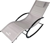 MaxxGarden Ligbed - Schommelstoel voor tuin en zwembad - aluminium - Grijs - 148x63x85 cm