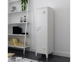 Lockerkast Kurikka metaal 137x38x38 cm wit [en.casa]