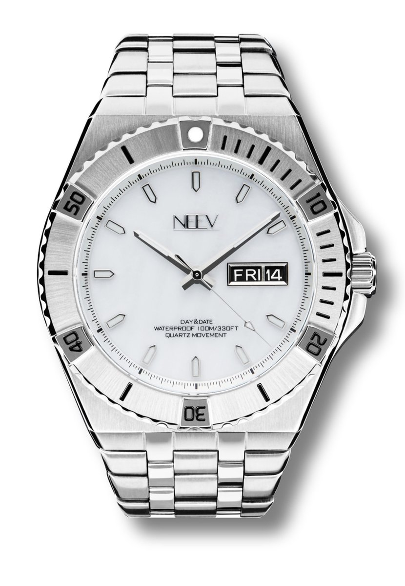 NEEV - Seagull | Parelmoer | Horloges voor Mannen | Stainless Steel Sieraden | Ø42 mm | Quartz | Polshorloges heren