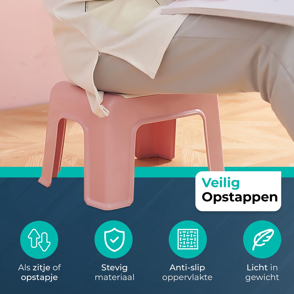 BUDDLEY® Opstapje Kind Opstapkrukje Kinderen Krukje Badkamer