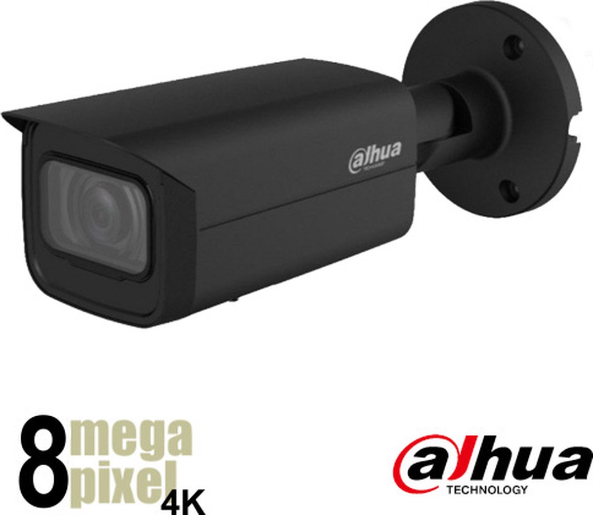 Dahua Beveiligingscamera - WizSense 4K IP Camera - Motorzoom - 60m Nachtzicht - Starlight - Slimme Bewegingsdetectie - Gezichtsherkenning - CMOS