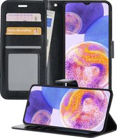 Hoesje Geschikt voor Samsung A23 Hoesje Book Case Hoes Portemonnee Cover Walletcase - Hoes Geschikt voor Samsung Galaxy A23 Hoes Bookcase Hoesje - Zwart