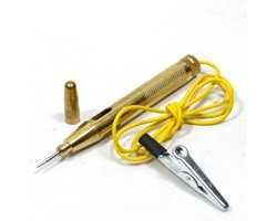 Benson Zwakstroomtester met priem - messing - 12-24V - inclusief lampje en krokodillenklem