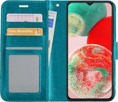 Hoes Geschikt voor Samsung A23 Hoesje Book Case Hoes Flip Cover Wallet Bookcase - Turquoise
