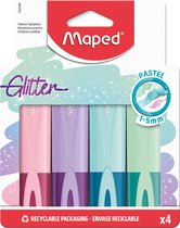 Maped Fluo'Peps Glitter Pastel tekstmarkers - 4 stuks