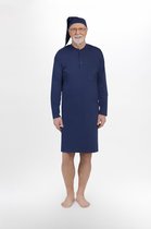 Martel Mikolaj heren nachthemd met lange mouwen- 100% katoen- marineblauw 3XL