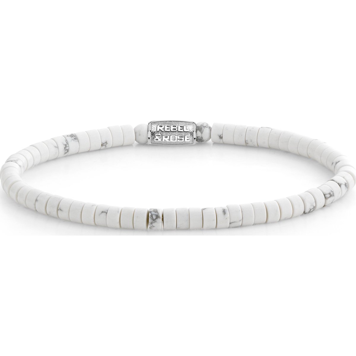 Rebel & Rose unisex armband roestvrij staal gehuil L Wit 32017328