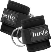 hustle® – 2 Pièces Cheville Strap Fitness – Cheville Strap pour Fitness – Cheville Cuff Strap – Cheville Brace – Zwart – Taille : Taille Taille unique