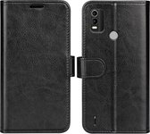 Nokia C21 Plus Hoesje - MobyDefend Wallet Book Case (Sluiting Achterkant) - Zwart - GSM Hoesje - Telefoonhoesje Geschikt Voor Nokia C21 Plus