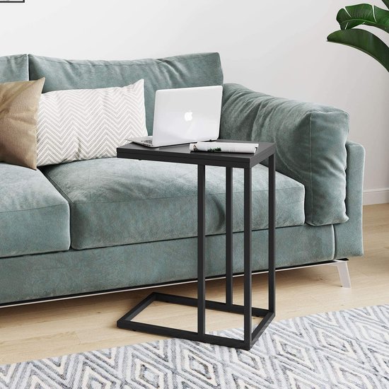 stardis Bijzettafel rond stabiel metalen frame/hout 43xH 44 cm, 2 planken nachtkastje salontafel voor woonkamer slaapkamer grijs