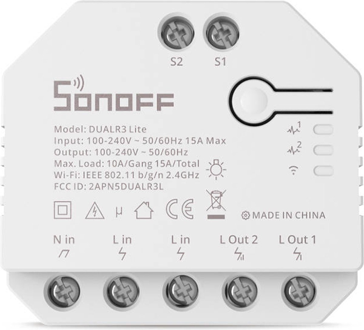 Slimme schakelaar WiFi Sonoff Dual R3 Lite voor garage , zonwering | bol.