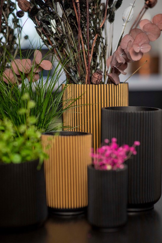 Capi Nature Rib Vaas Goud Kunststof 55cm plantenbak kopen