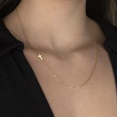 Poxtex Infinity Cross Ketting voor Vrouwen, Sierlijke Kruis Hanger Necklae, Niet aantastende & Waterdichte Ketting, Eenvoudige Choker Minimalistische Sieraden, Faith Cross Geschenken, Messing, Geen