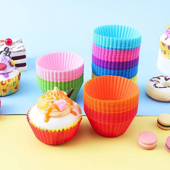 Consumerce® Set van 6 Premium Siliconen Cupcake Bakvorm Donker Roze |  Cakevorm |... | bol.com