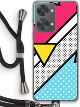 Case Company® - Hoesje met koord geschikt voor OnePlus Nord 2T hoesje met Koord - Pop Art #3 - Telefoonhoesje met Zwart Koord - Bescherming aan alle Kanten en Over de Schermrand