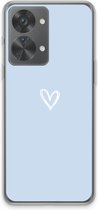 Case Company® - Hoesje geschikt voor OnePlus Nord 2T hoesje - Klein Hart Blauw - Soft Cover Telefoonhoesje - Bescherming aan alle Kanten en Schermrand