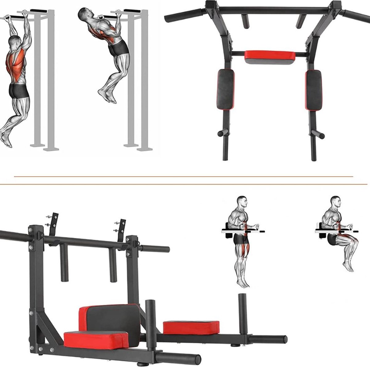 Zoluko Professionele Pull Up Bar 200kg Draagkracht Incl. E