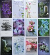 Cartes de Condoléances – 12 Pièces – Fleurs - 12 X 17 cm – L-201