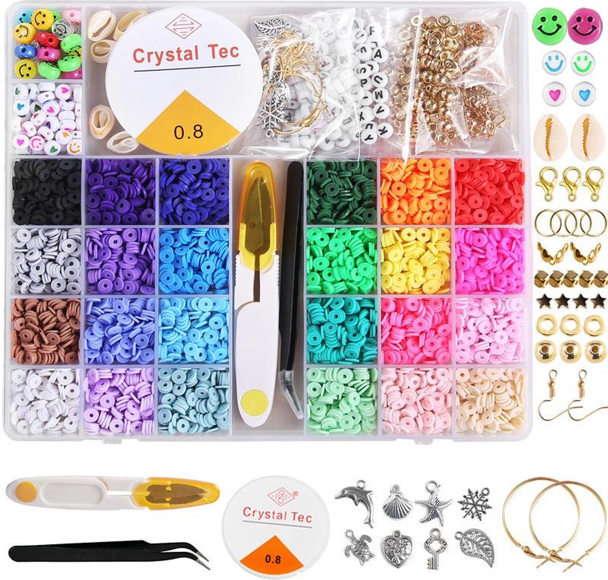 Mycramé 200 Stuks 17mm Bedrukte DIY Hobby Houten Kralen Pakket - Kralen