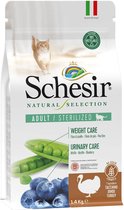 Schesir Natural Selection - Nourriture pour chat - Chats à partir de 1 an - Chat stérilisé - Sans céréales - Dinde - 1,4KG - 1PC