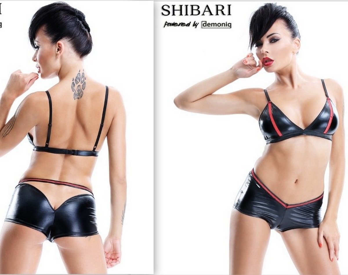 Demoniq Shibari setje- zwart/rood XS/S