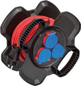 Rubberen kabelhaspel X-Gum IP44 / kabelhaspel voor buiten (10 m, kortstondig buitengebruik, speciale rubbersamenstelling, met hogere contactbescharming, Made in Germany)