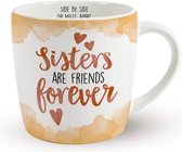 Koffie - Mok - Sisters - Zijden lint met de tekst: "Speciaal voor jou"