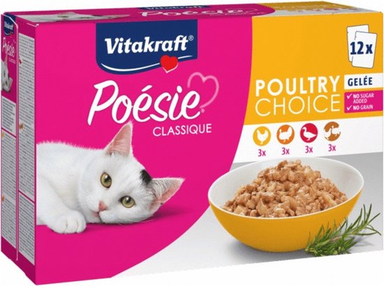 Vitakraft Poésie Classique multipack - natvoer - gevogelte - 12x85 gr
