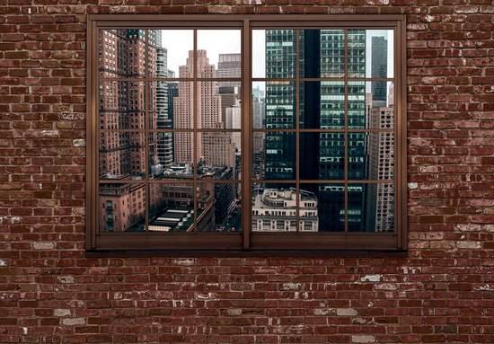 Fotobehangkoning - Behang - Fotobehang - Uitzicht vanuit het raam - Stad -  Industrieel... | bol.com