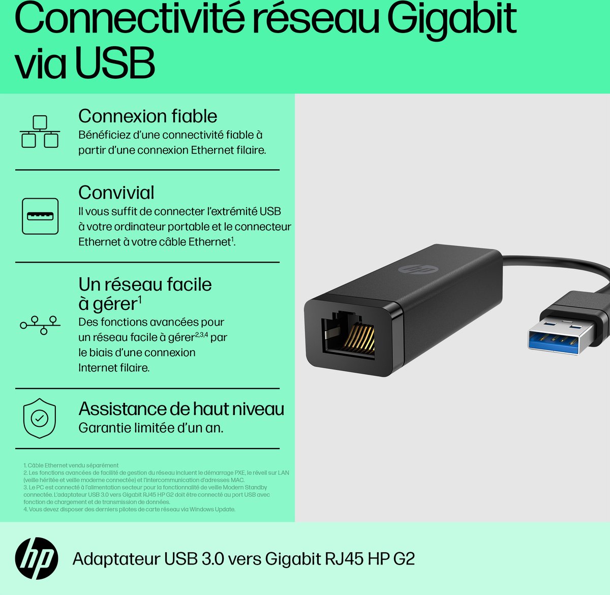 USB 2.0 to RJ45 Network Adapter HP 4Z7Z7AA bol