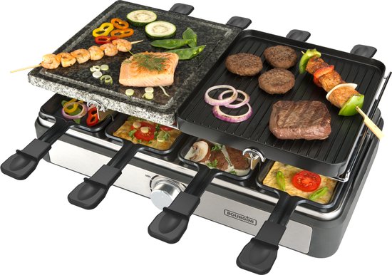 Bourgini Gourmetstel Raclette Steen Grill