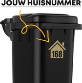 Container Sticker Huisnummer -  Kliko Sticker - Huisnummer Sticker - Deursticker - Weerbestendig - 10 x 11 cm - Goud