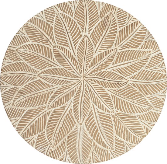Liviza Muurdecoratie hout Flore - 75 cm - Woonkamer wanddecoratie - Decoratieve accessoire