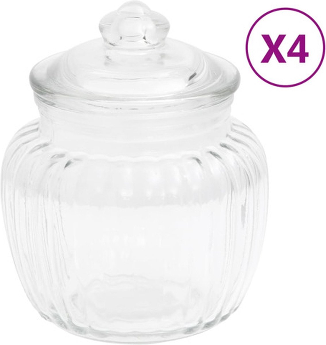 vidaXL Opbergpotten 4 st 500 ml glas