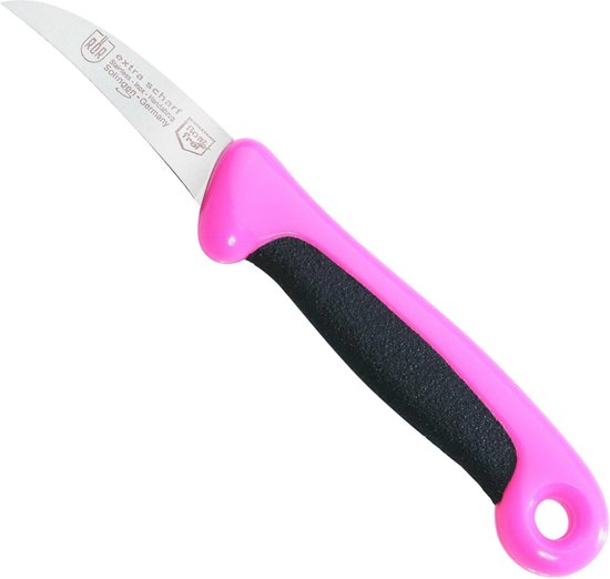 RÖR Solingen Schilmesje Extra Grip - RVS Lemmet Krom - 15 cm - Zwart met Roze