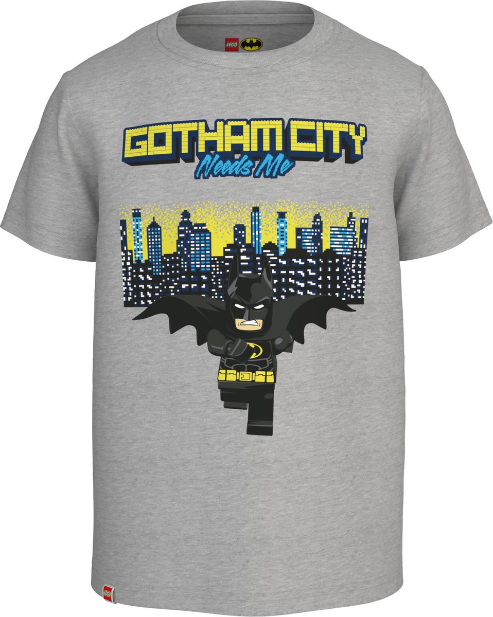 Legowear Jongens Lego Batman Shortsleeve Tshirt Gothamcity Grey Melange - 140