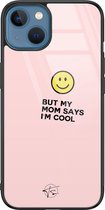 Hoesje geschikt voor iPhone 13 - I'm cool quote - Luxe Hard Case - Tekst - Roze - Mooie Telefoonhoesjes