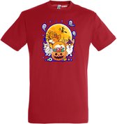 T-shirt Halloween Hondjes | Halloween kostuum kind dames heren | verkleedkleren meisje jongen | Rood | maat L